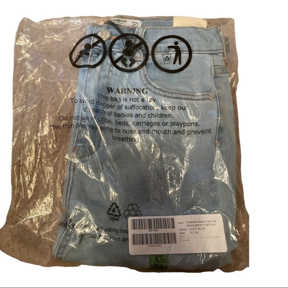 ASOS design Pull&Bear basic high rise skinny jeans in light blue - Picture 9 of 13